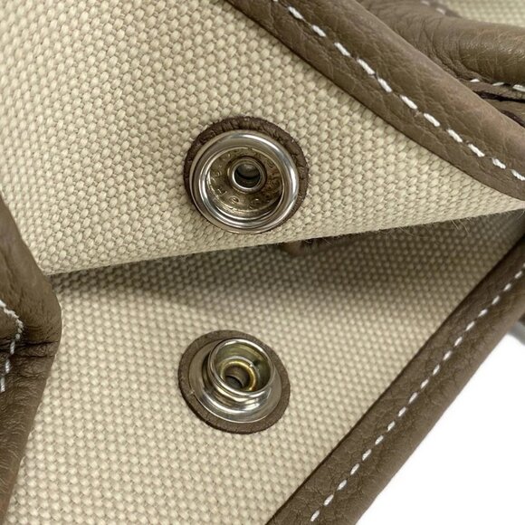 Auth HERMES Garden File PM - Beige Etoupe Toile Military Negonda Z Tote Bag - Picture 16 of 16